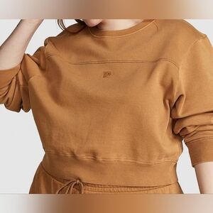 One Victoria's Secret, Ivy Fleece Yoke Seam Crew Sweatshirt Cropped